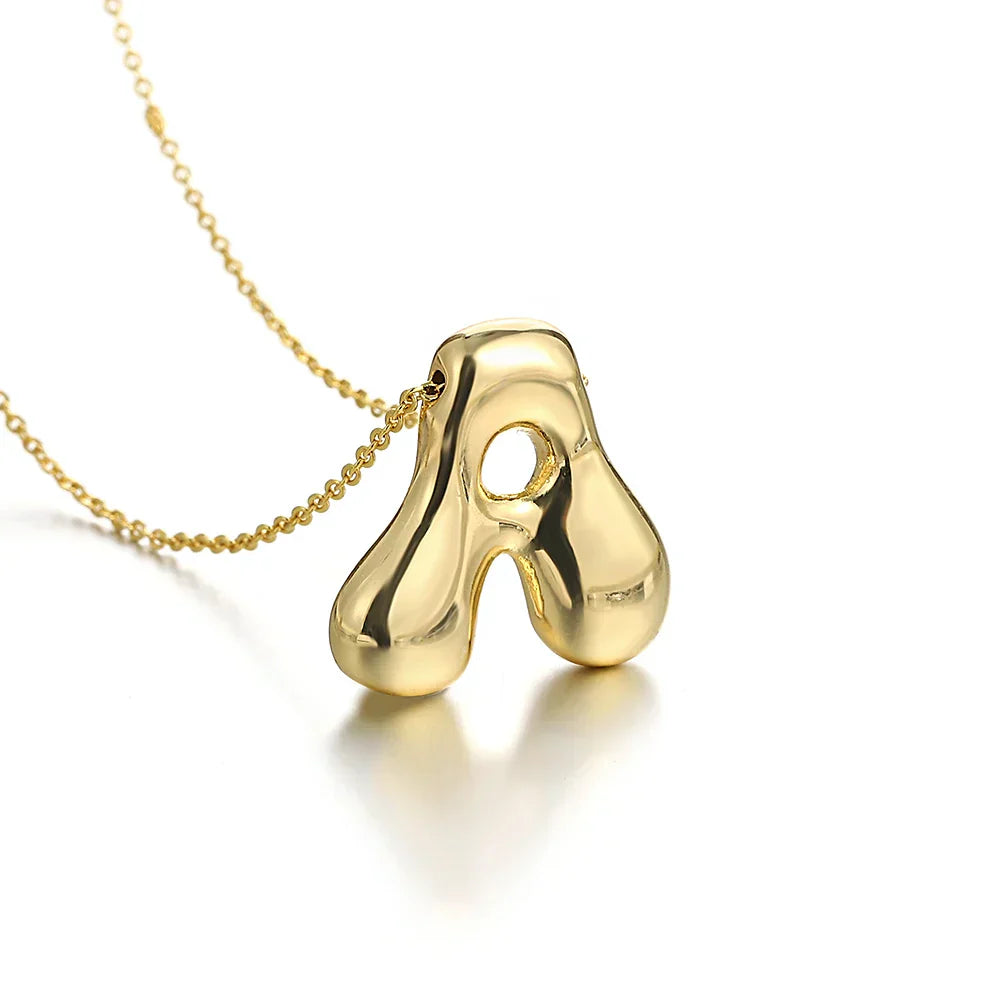 Balloon Bubble Initial Letter Necklaces