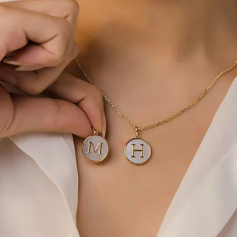 Minimalist Initial Enamel Necklace