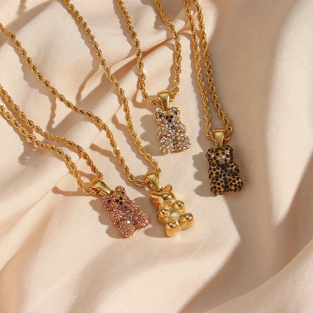 Cute Colorful Bear Necklaces