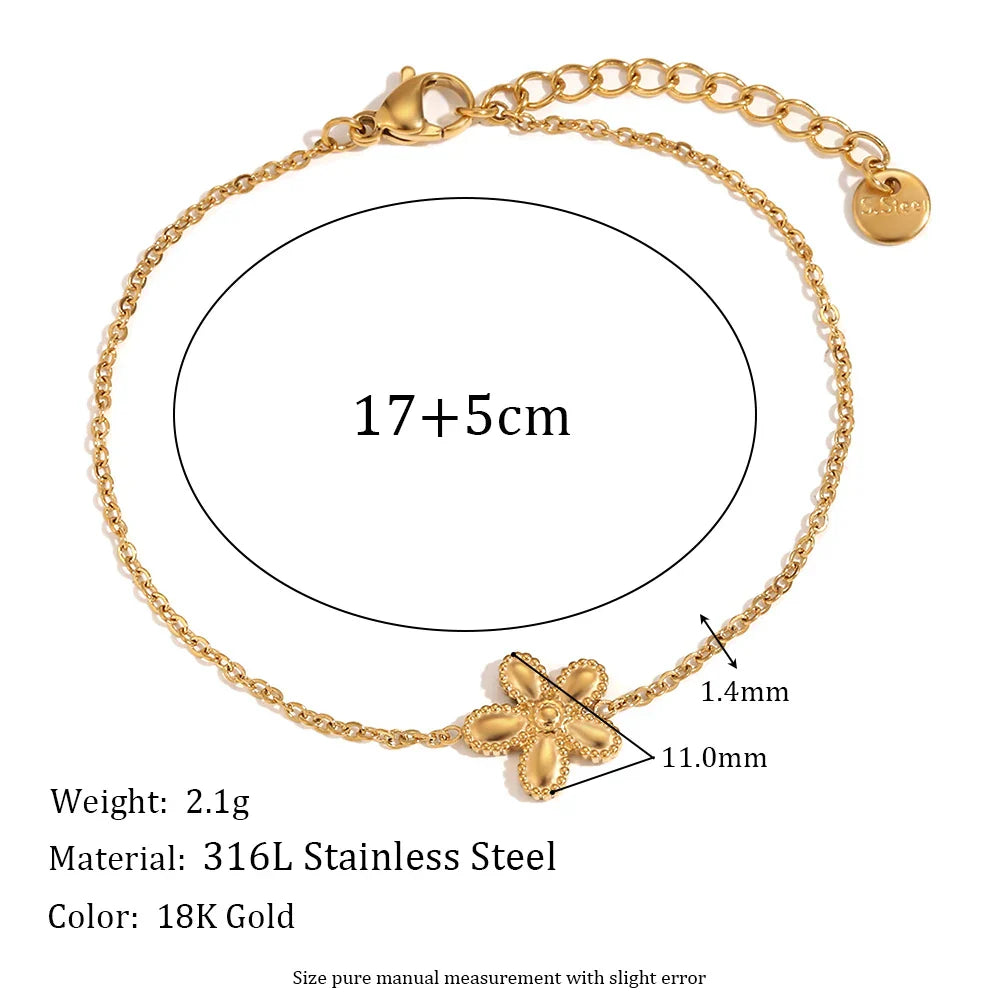 Elegant thin snake flower bracelet