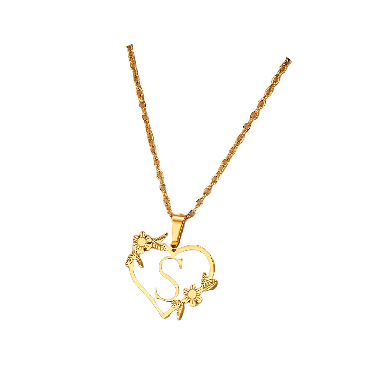 Dainty Flower Initials Necklace