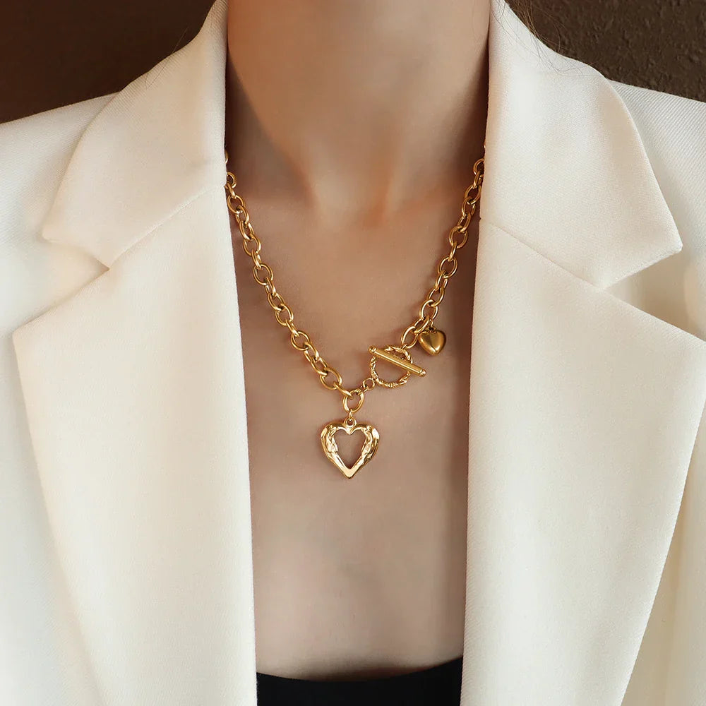 Peach Heart Love Necklace