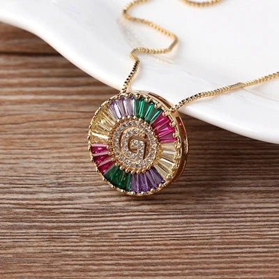 Rainbow Initials Necklaces