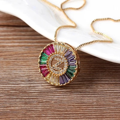 Rainbow Initials Necklaces