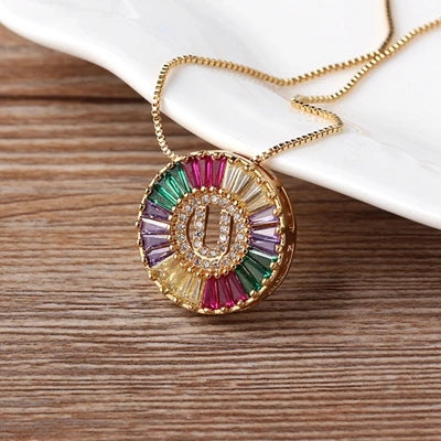 Rainbow Initials Necklaces