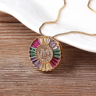 Rainbow Initials Necklaces