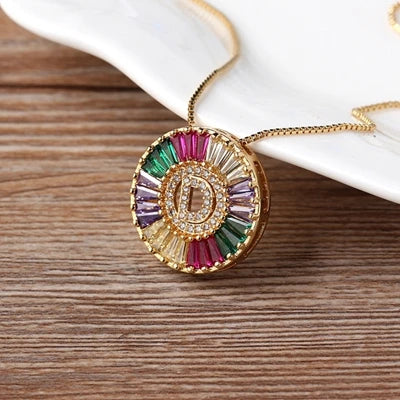 Rainbow Initials Necklaces