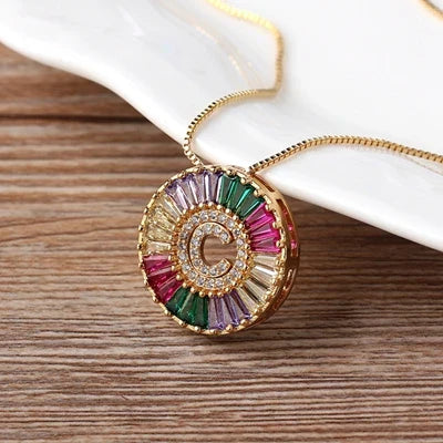 Rainbow Initials Necklaces