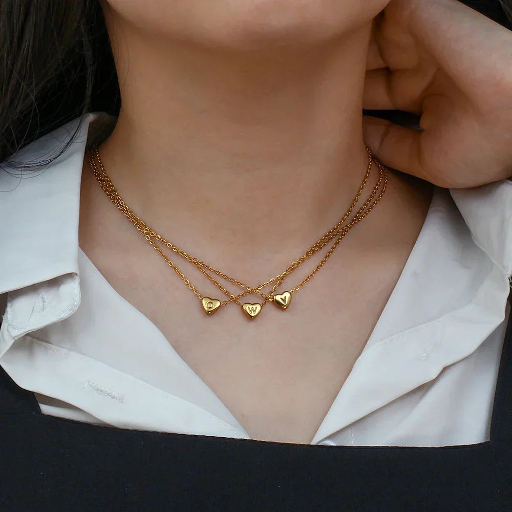 Small Love Initial Necklace