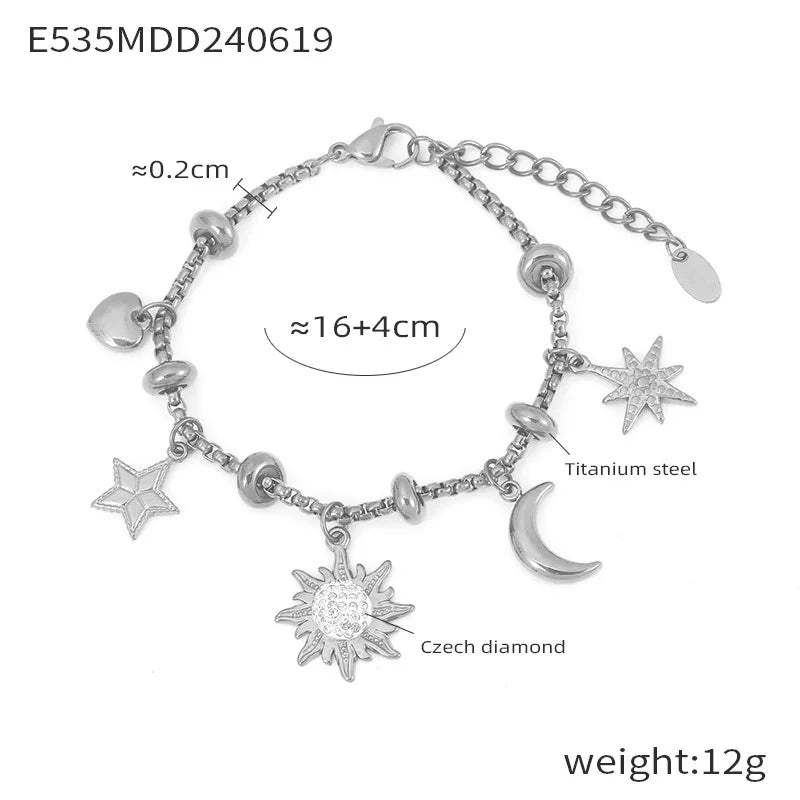 Cross Moon Stars Bracelet