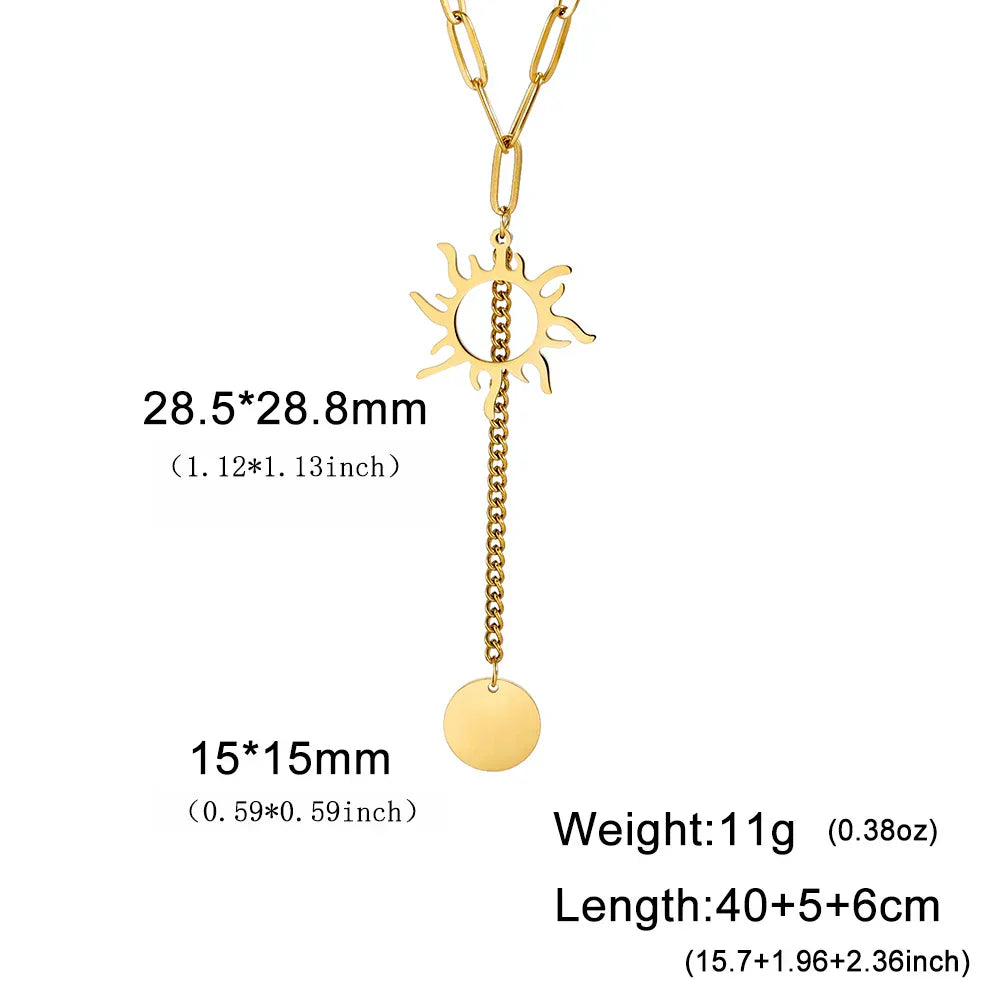 Sun Moon Clavicle Chain Necklace