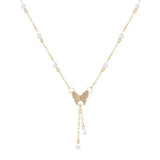 Butterfly Pearl Necklace