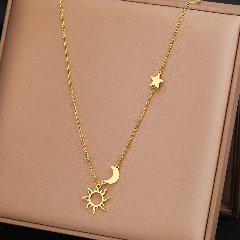 Moon Star Sun Necklaces