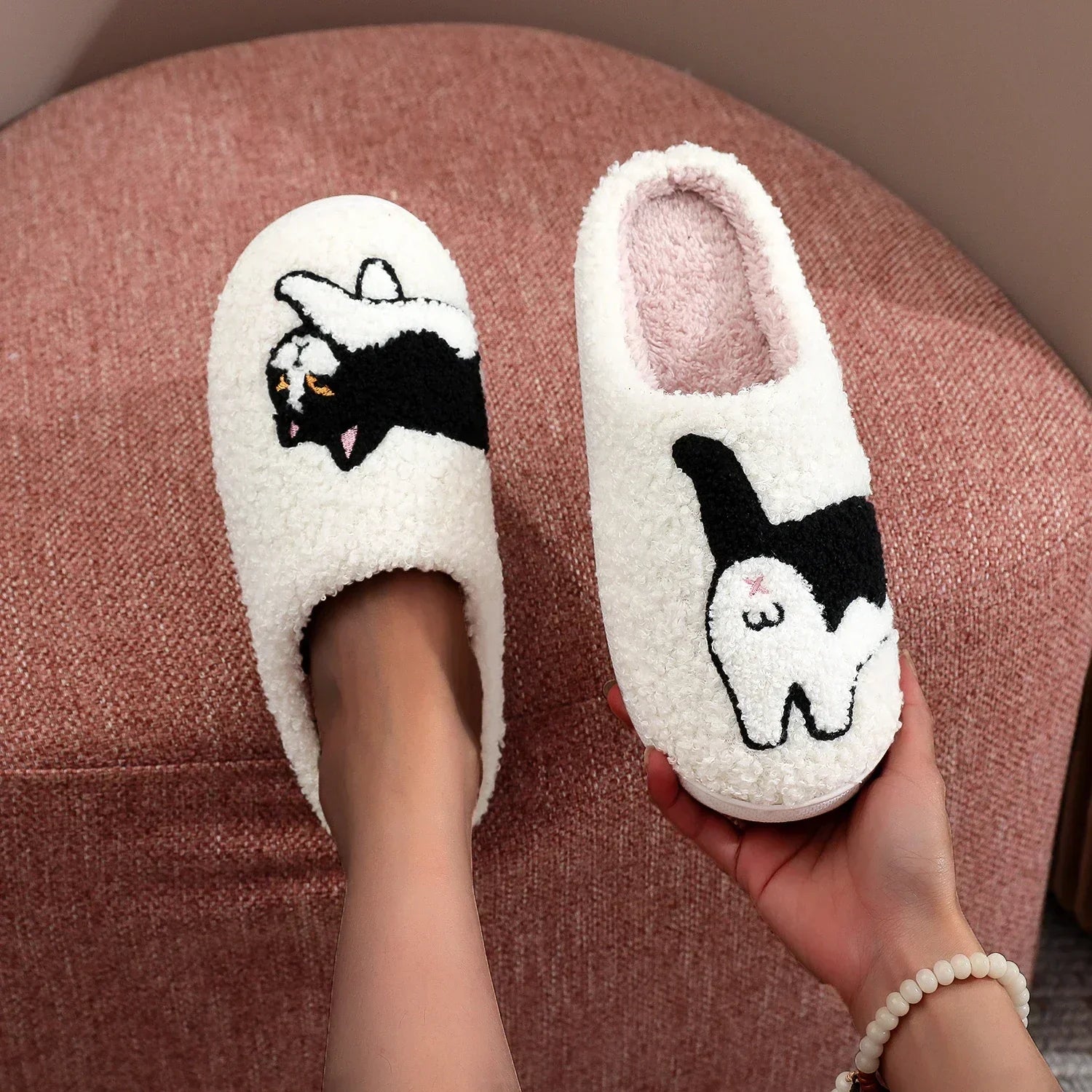 Cute Pet Pattern Cat Slippers