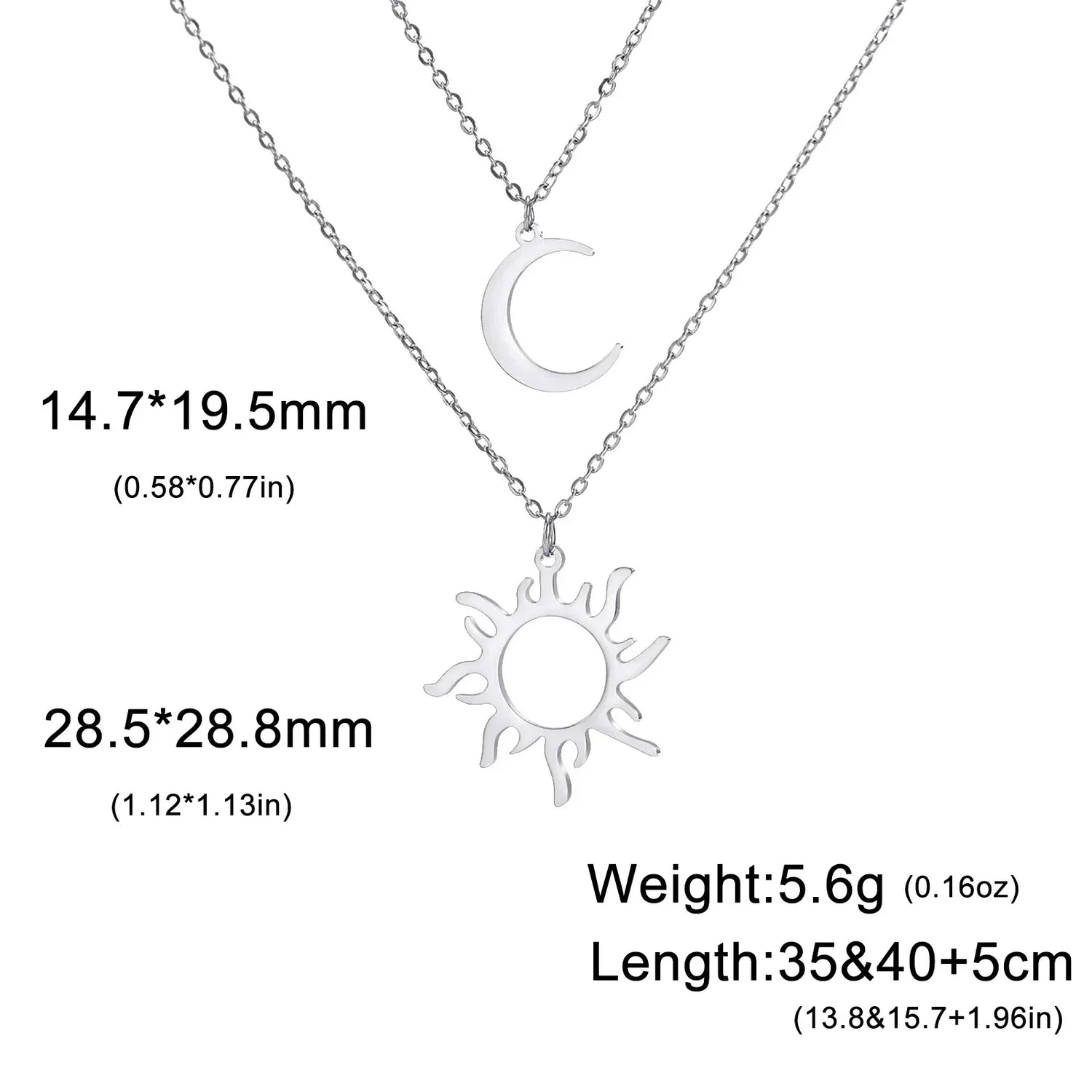 Sun Moon Clavicle Chain Necklace