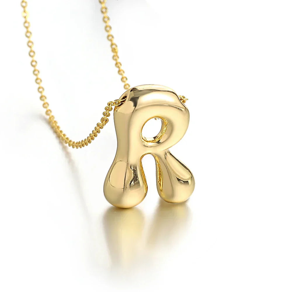 Balloon Bubble Initial Letter Necklaces