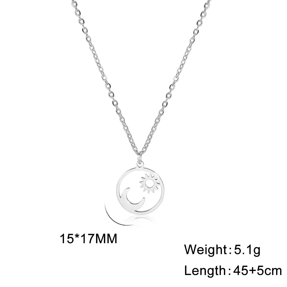 Sun Moon Clavicle Chain Necklace