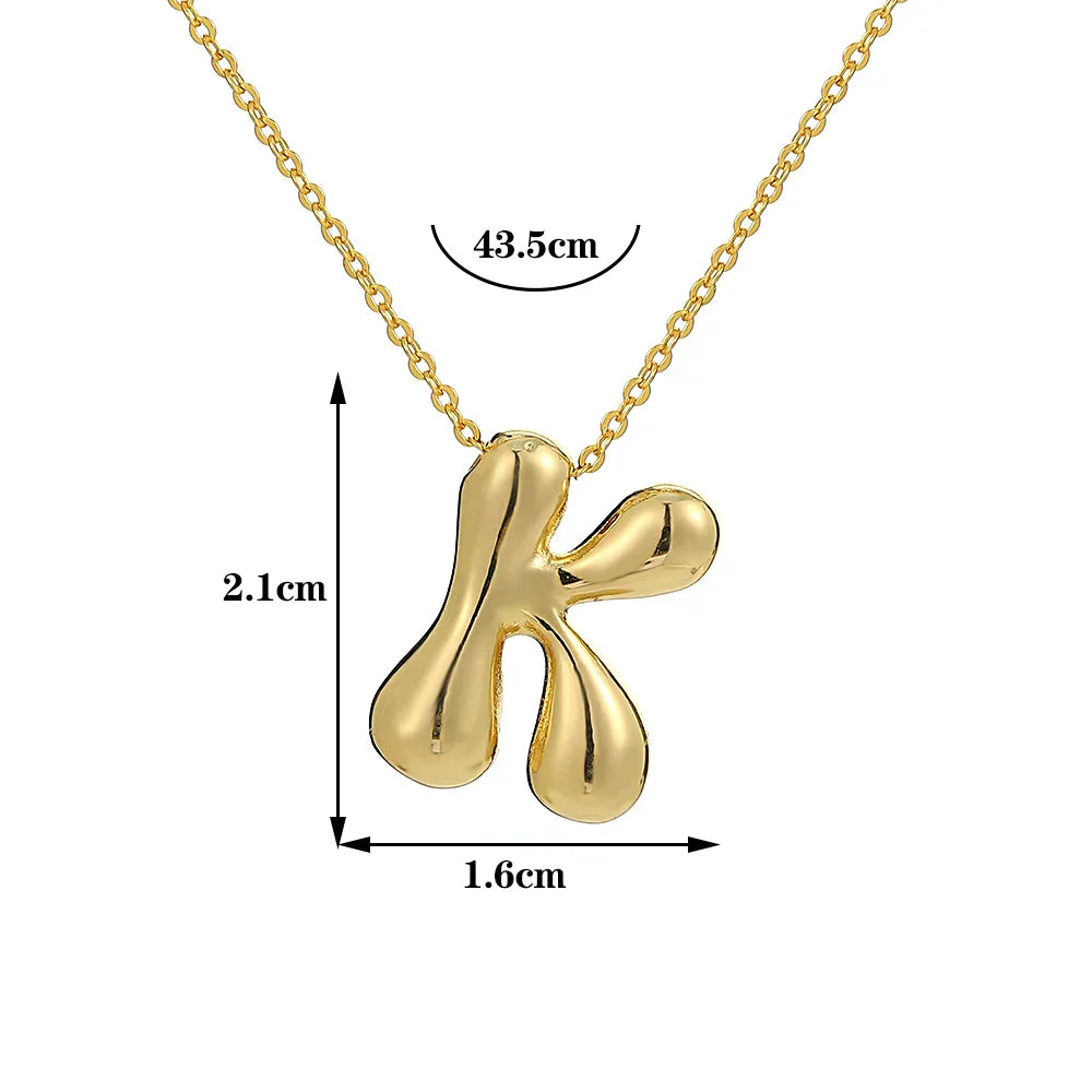 Balloon Bubble Initial Letter Necklaces