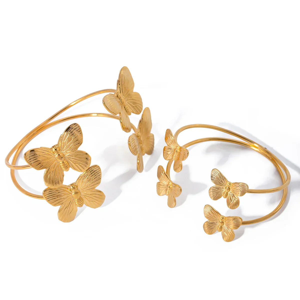 Double Butterfly Open Bracelet