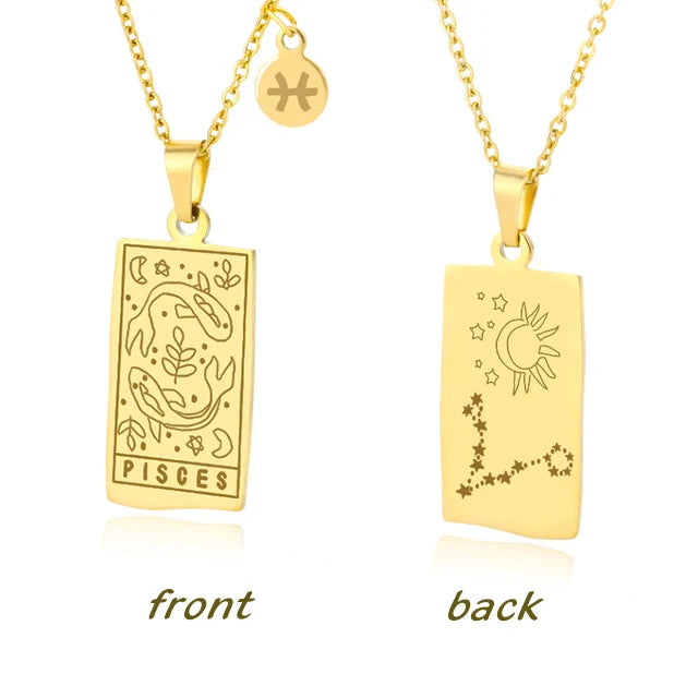 Zodiac Sign Square Necklace