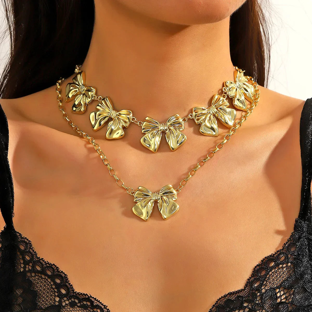 Golden Flower Necklace & Bracelet