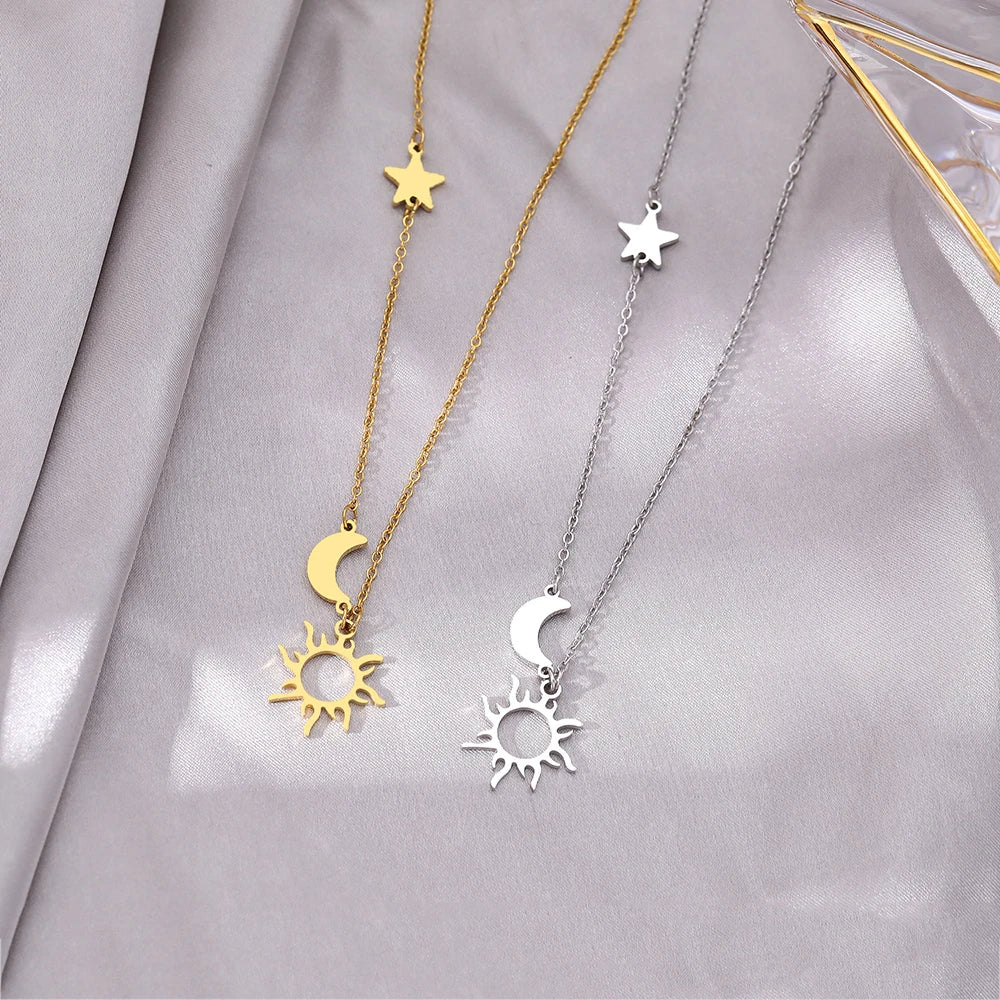 Moon Star Sun Necklaces