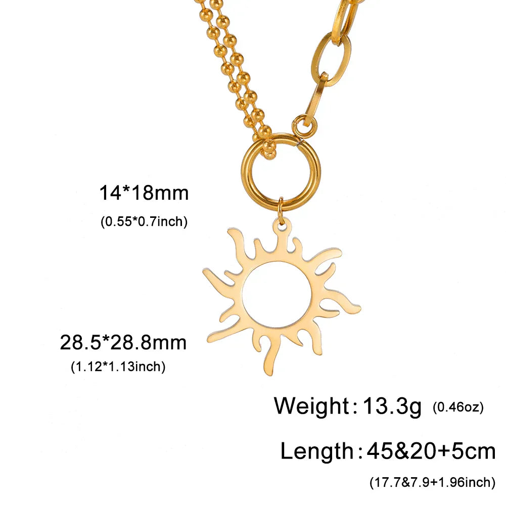 Sun Moon Clavicle Chain Necklace