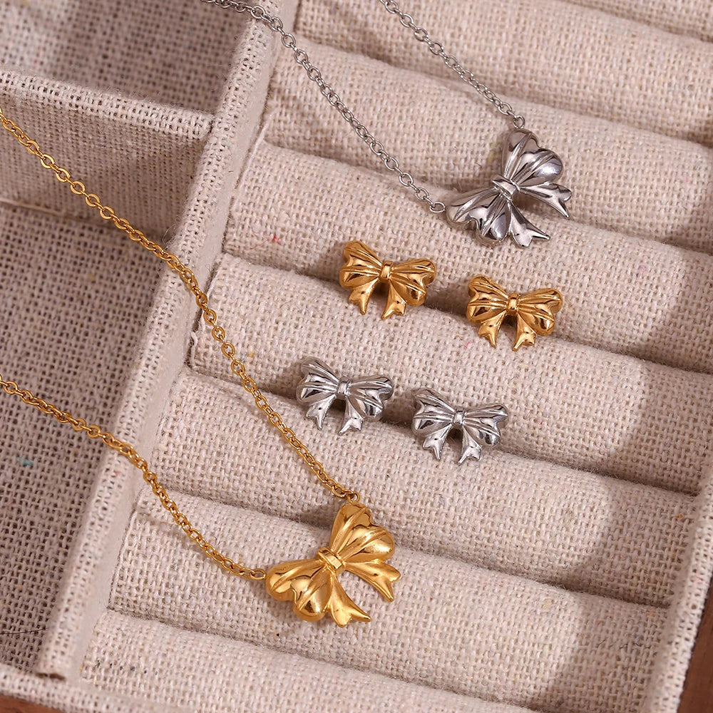 Sweet Ribbon Bow Earrings | Necklaces