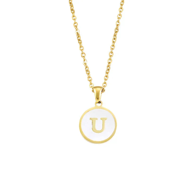 Minimalist Initial Enamel Necklace