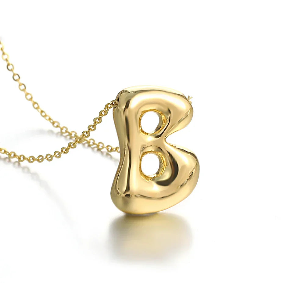 Balloon Bubble Initial Letter Necklaces