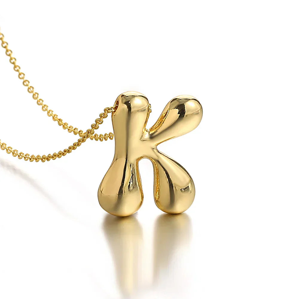 Balloon Bubble Initial Letter Necklaces