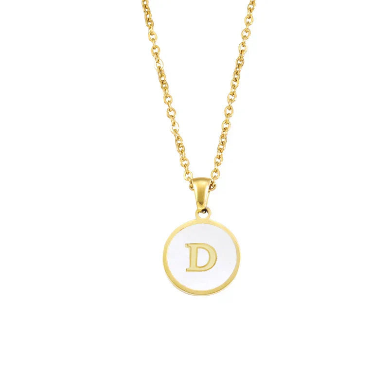 Minimalist Initial Enamel Necklace