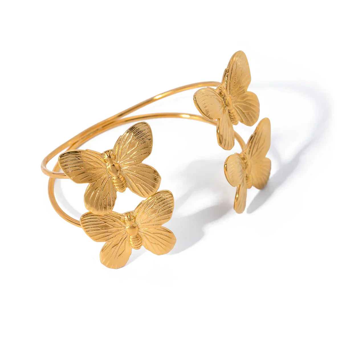 Double Butterfly Open Bracelet