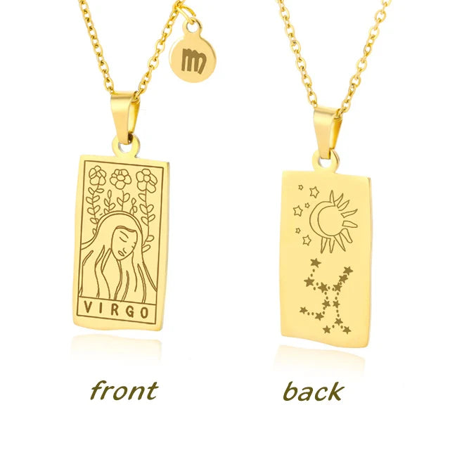 Zodiac Sign Square Necklace