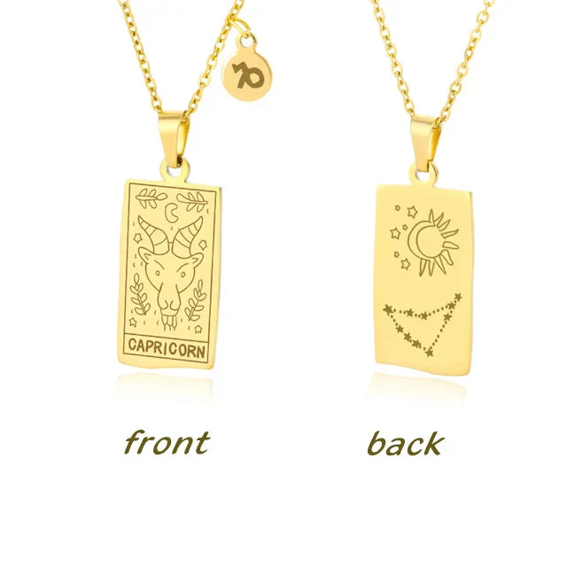 Zodiac Sign Square Necklace