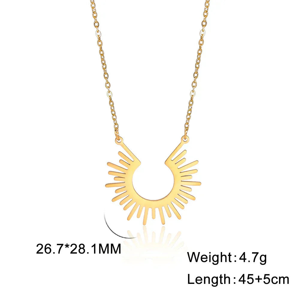 Sun Moon Clavicle Chain Necklace