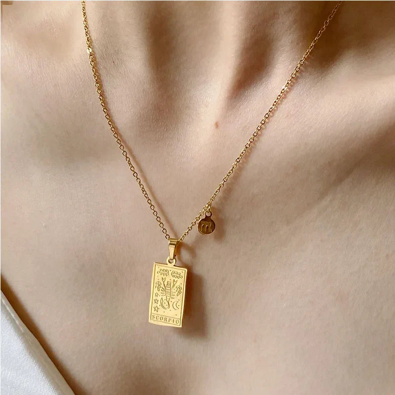 Zodiac Sign Square Necklace