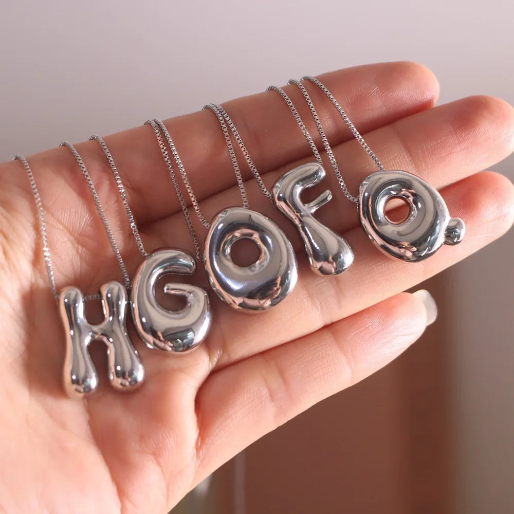 Balloon Bubble Letter Necklace