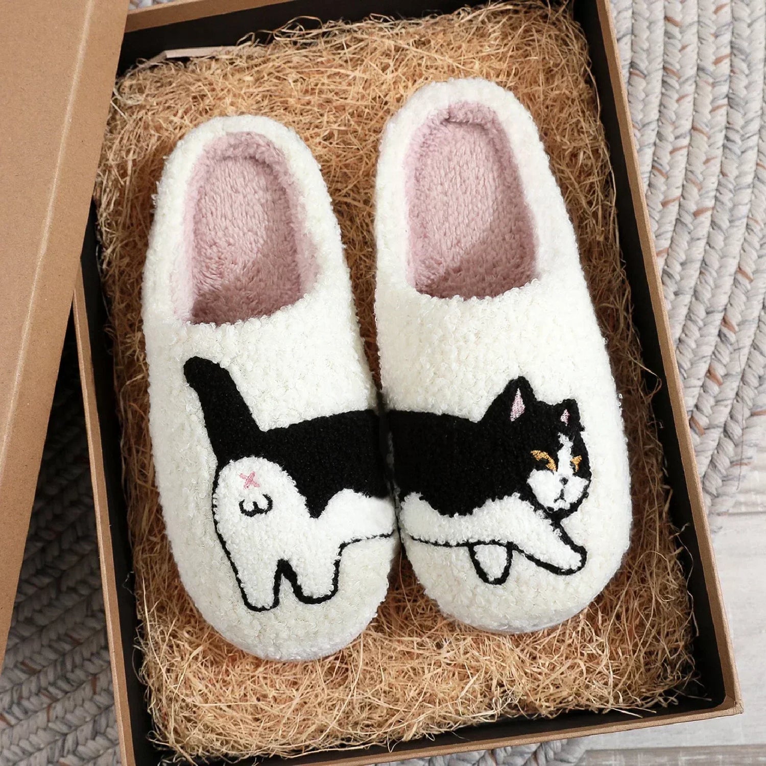 Cute Pet Pattern Cat Slippers