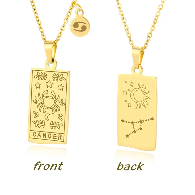 Zodiac Sign Square Necklace