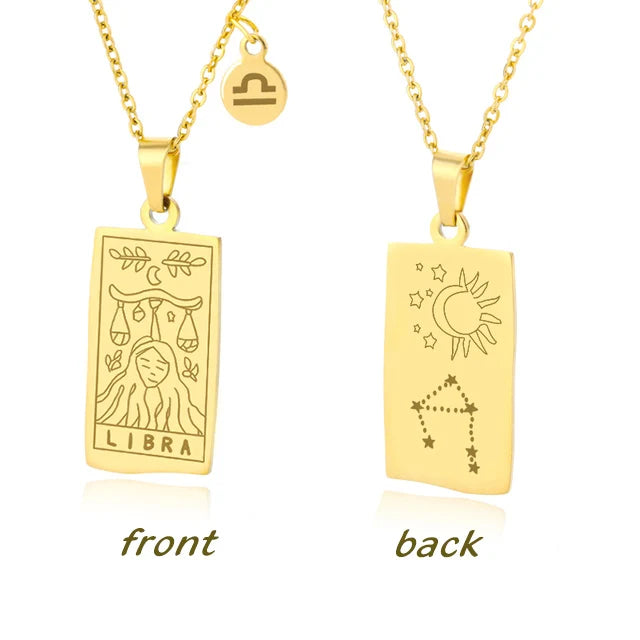 Zodiac Sign Square Necklace