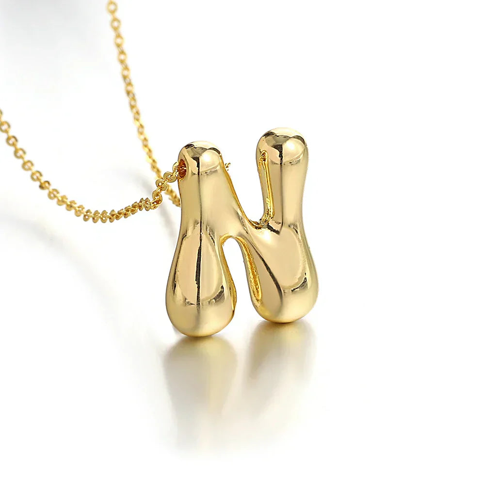 Balloon Bubble Initial Letter Necklaces