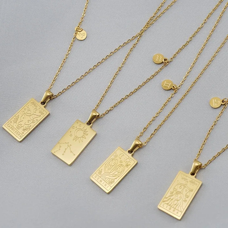 Zodiac Sign Square Necklace