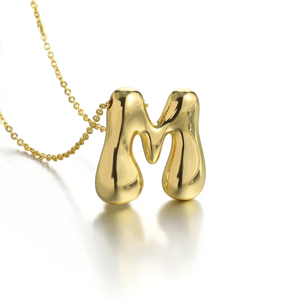 Balloon Bubble Initial Letter Necklaces