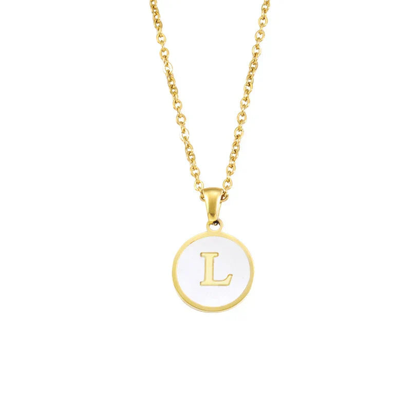 Minimalist Initial Enamel Necklace