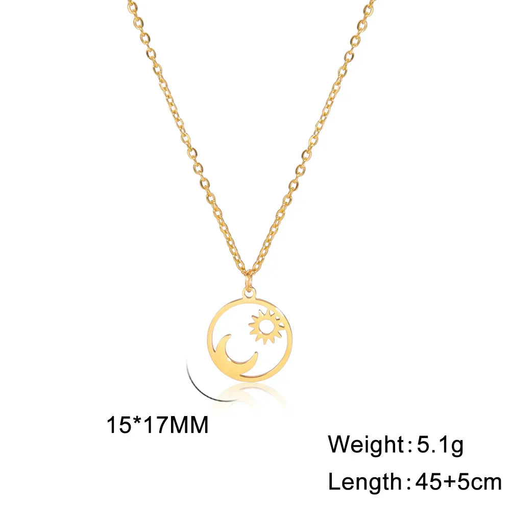 Sun Moon Clavicle Chain Necklace