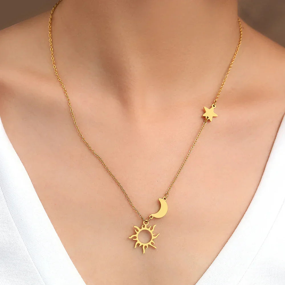 Moon Star Sun Necklaces