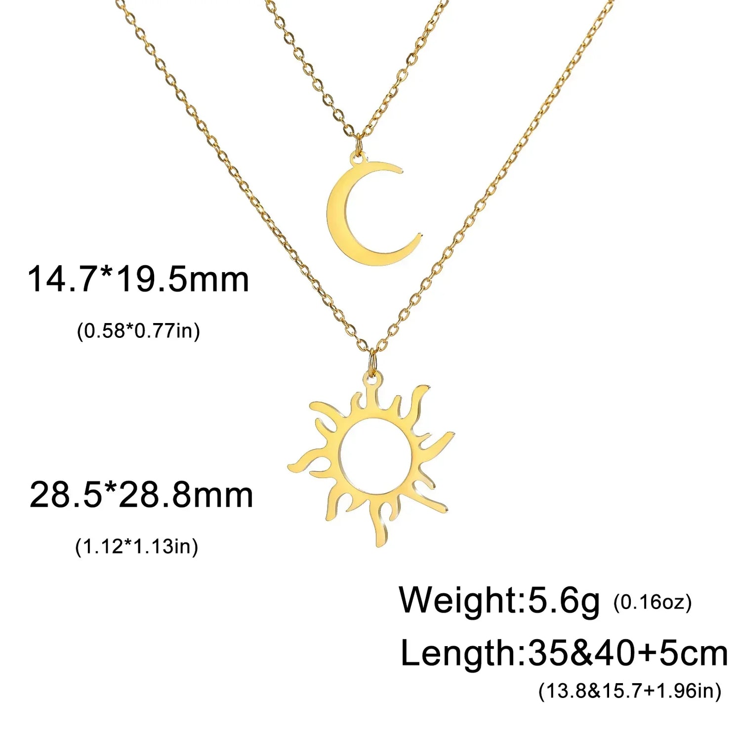 Sun Moon Clavicle Chain Necklace