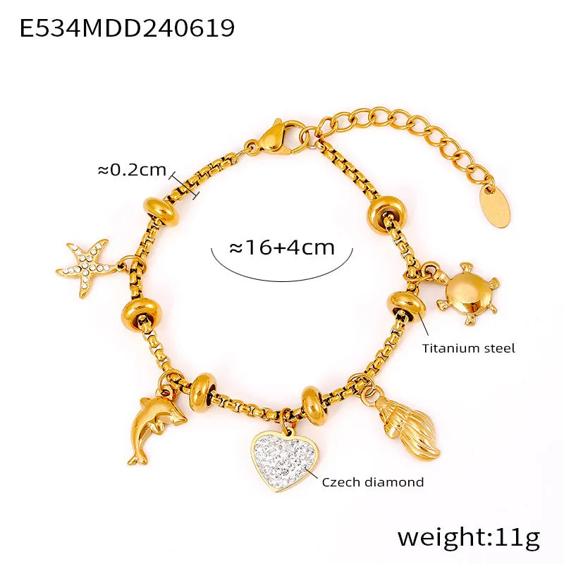 Cross Moon Stars Bracelet