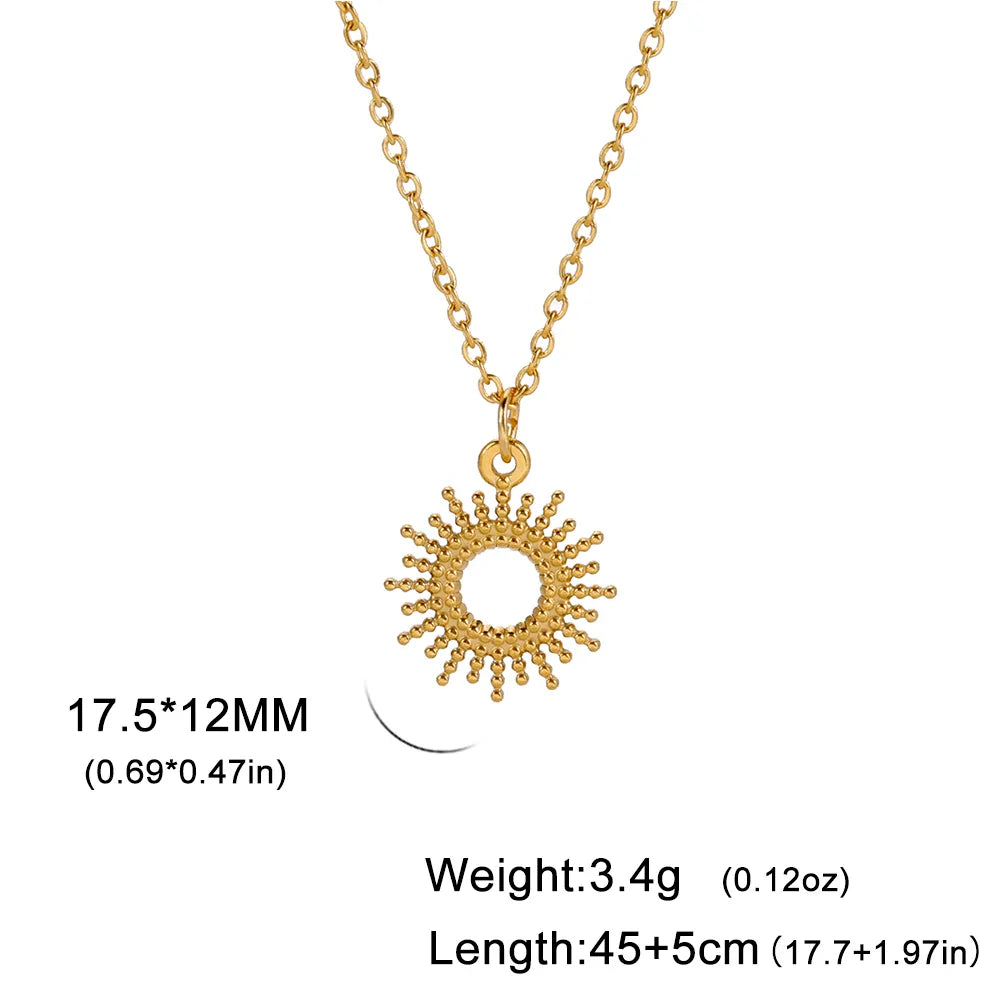 Sun Moon Clavicle Chain Necklace